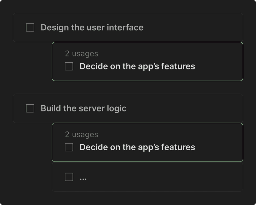 The same dependency used in multiple tasks